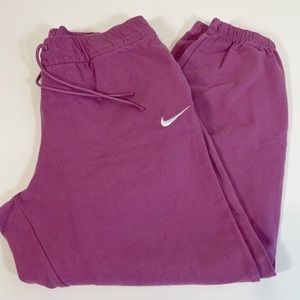 Nike Sportswear Womens Easy Jogger Pants Purple Size M Fleece Drawstring Stretch